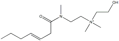 2-[N-(3-Heptenoyl)-N-methylamino]-N-(2-hydroxyethyl)-N,N-dimethylethanaminium 구조식 이미지