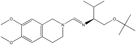 1,2,3,4-Tetrahydro-6,7-dimethoxy-2-[[(S)-1-(tert-butoxymethyl)-2-methylpropylimino]methyl]isoquinoline 구조식 이미지