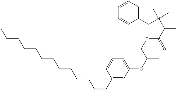 N,N-Dimethyl-N-benzyl-N-[1-[[2-(3-tridecylphenyloxy)propyl]oxycarbonyl]ethyl]aminium 구조식 이미지