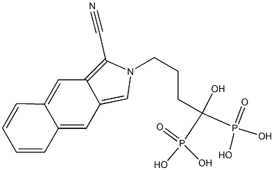 4-[1-Cyano-2H-benz[f]isoindol-2-yl]-1-hydroxybutane-1,1-diylbis(phosphonic acid) Structure
