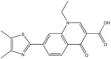 1,4-Dihydro-1-ethyl-4-oxo-7-(4,5-dimethylthiazol-2-yl)quinoline-3-carboxylic acid 구조식 이미지