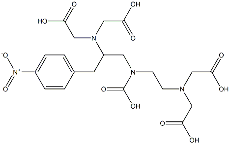 2-(4-Nitrobenzyl)-4-carboxy-1,4,7-triazaheptane-1,1,7,7-tetraacetic acid 구조식 이미지