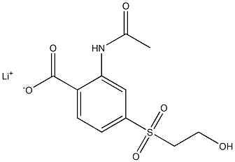 2-(Acetylamino)-4-(2-hydroxyethylsulfonyl)benzenecarboxylic acid lithium salt 구조식 이미지