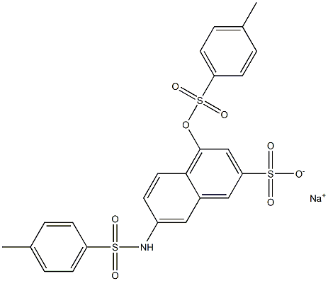 7-(4-Methylphenylsulfonylamino)-4-(4-methylphenylsulfonyloxy)naphthalene-2-sulfonic acid sodium salt Structure