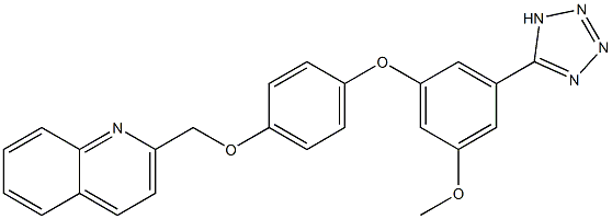 2-[4-[3-(1H-Tetrazol-5-yl)-5-methoxyphenoxy]phenoxymethyl]quinoline 구조식 이미지