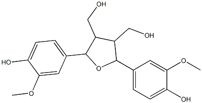 2,5-Bis(4-hydroxy-3-methoxyphenyl)tetrahydrofuran-3,4-bismethanol 구조식 이미지
