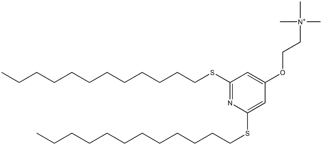 N,N,N-Trimethyl-2-[2,6-bis(dodecylthio)-4-pyridinyloxy]ethanaminium Structure