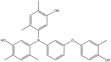 N,N-Bis(5-hydroxy-2,4-dimethylphenyl)-3-(4-hydroxy-3-methylphenoxy)benzenamine 구조식 이미지