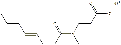 3-[N-Methyl-N-(4-octenoyl)amino]propionic acid sodium salt 구조식 이미지