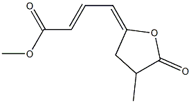 (2E,4E)-4-[(3-Methyl-2-oxotetrahydrofuran)-5-ylidene]-2-butenoic acid methyl ester 구조식 이미지