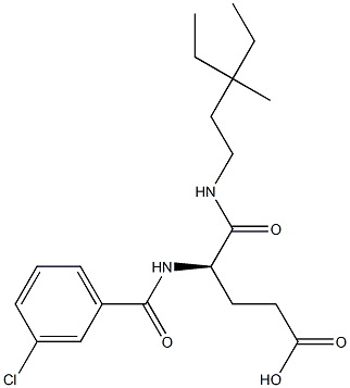 (R)-4-(3-Chlorobenzoylamino)-5-oxo-5-(3-ethyl-3-methylpentylamino)valeric acid Structure