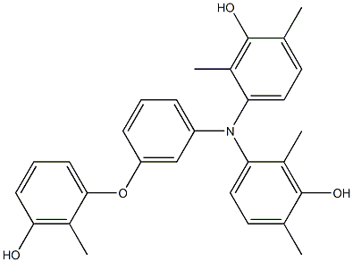 N,N-Bis(3-hydroxy-2,4-dimethylphenyl)-3-(3-hydroxy-2-methylphenoxy)benzenamine 구조식 이미지