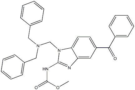 N-[5-Benzoyl-1-dibenzylaminomethyl-1H-benzimidazol-2-yl]carbamic acid methyl ester 구조식 이미지