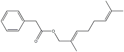 Phenylacetic acid 2,7-dimethyl-2,6-octadienyl ester 구조식 이미지