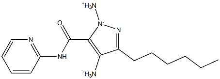 3-Hexyl-4-diazonio-5-[[2-pyridinylamino]carbonyl]-1H-pyrazol-1-ide 구조식 이미지