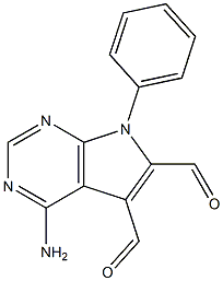 4-Amino-7-phenyl-7H-pyrrolo[2,3-d]pyrimidine-5,6-dicarbaldehyde 구조식 이미지