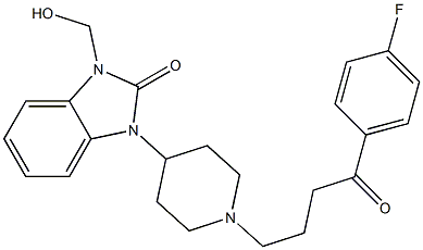 1-[1-[3-(p-Fluorobenzoyl)propyl]-4-piperidyl]-3-hydroxymethyl-1H-benzimidazol-2(3H)-one Structure