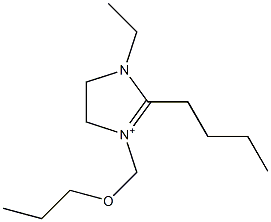 1-Ethyl-2-butyl-3-[propoxymethyl]-4,5-dihydro-1H-imidazol-3-ium 구조식 이미지