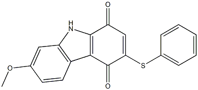 3-(Phenylthio)-7-methoxy-9H-carbazole-1,4-dione 구조식 이미지