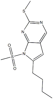 6-Butyl-7-(methylsulfonyl)-2-(methylthio)-7H-pyrrolo[2,3-d]pyrimidine Structure