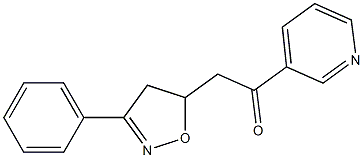 2-[(3-Phenyl-4,5-dihydroisoxazol)-5-yl]-1-(3-pyridinyl)ethan-1-one 구조식 이미지