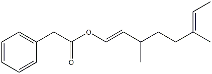 Phenylacetic acid 3,6-dimethyl-1,6-octadienyl ester 구조식 이미지