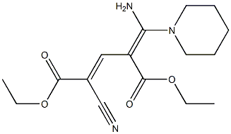 2-Cyano-4-[amino(piperidino)methylene]-2-pentenedioic acid diethyl ester Structure