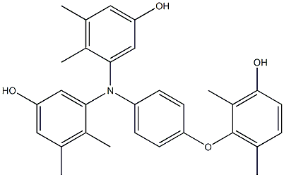 N,N-Bis(5-hydroxy-2,3-dimethylphenyl)-4-(3-hydroxy-2,6-dimethylphenoxy)benzenamine 구조식 이미지