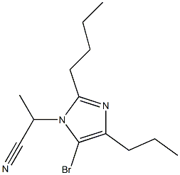 5-Bromo-2-butyl-1-(1-cyanoethyl)-4-propyl-1H-imidazole 구조식 이미지