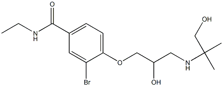 1-[4-[Ethylcarbamoyl]-2-bromophenoxy]-3-[(2-hydroxy-1,1-dimethylethyl)amino]-2-propanol 구조식 이미지