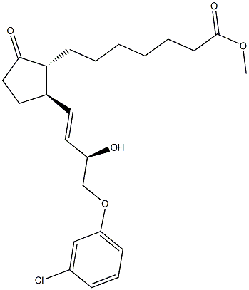 (13E,15R)-15-Hydroxy-9-oxo-16-(3-chlorophenoxy)-17,18,19,20-tetranorprost-13-en-1-oic acid methyl ester 구조식 이미지