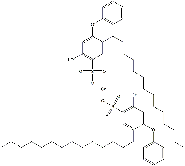 Bis(5-hydroxy-2-tetradecyl[oxybisbenzene]-4-sulfonic acid)calcium salt 구조식 이미지