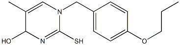 1,4-Dihydro-2-mercapto-5-methyl-1-(4-propoxybenzyl)pyrimidin-4-ol 구조식 이미지