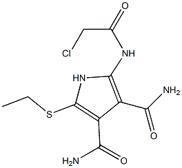 2-[(Chloroacetyl)amino]-5-[ethylthio]-1H-pyrrole-3,4-dicarboxamide 구조식 이미지