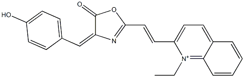 1-Ethyl-2-[2-[[4-(4-hydroxybenzylidene)-4,5-dihydro-5-oxooxazol]-2-yl]ethenyl]quinolinium 구조식 이미지