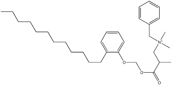 N,N-Dimethyl-N-benzyl-N-[2-[[(2-dodecylphenyloxy)methyl]oxycarbonyl]propyl]aminium 구조식 이미지