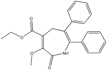 2,5-Dihydro-2-oxo-3-methoxy-6-phenyl-7-phenyl-1H-azepine-4-carboxylic acid ethyl ester 구조식 이미지