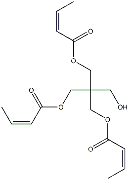 Bisisocrotonic acid 2-hydroxymethyl-2-[(isocrotonoyloxy)methyl]-1,3-propanediyl ester Structure