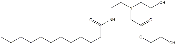 [N-(2-Dodecanoylaminoethyl)-N-(2-hydroxyethyl)amino]acetic acid 2-hydroxyethyl ester 구조식 이미지