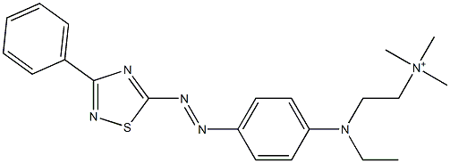 2-[Ethyl[4-[(3-phenyl-1,2,4-thiadiazol-5-yl)azo]phenyl]amino]-N,N,N-trimethylethanaminium 구조식 이미지