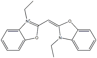 3-Ethyl-2-[[3-ethylbenzoxazole-2(3H)-ylidene]methyl]benzoxazole-3-ium 구조식 이미지