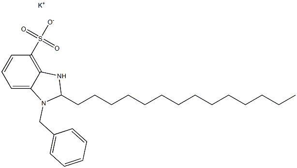 1-Benzyl-2,3-dihydro-2-tetradecyl-1H-benzimidazole-4-sulfonic acid potassium salt Structure