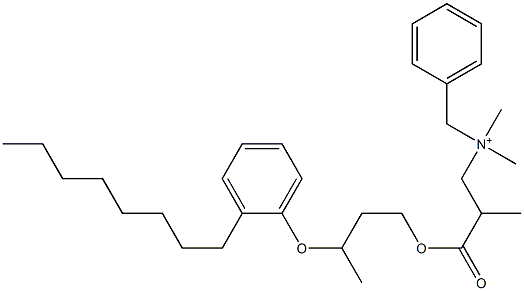 N,N-Dimethyl-N-benzyl-N-[2-[[3-(2-octylphenyloxy)butyl]oxycarbonyl]propyl]aminium 구조식 이미지