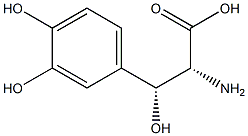 (2R,3R)-2-Amino-3-(3,4-dihydroxyphenyl)-3-hydroxypropanoic acid 구조식 이미지