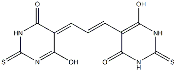 2-Thioxo-5-[3-(2-thioxo-4-oxo-6-hydroxy-1,2,3,4-tetrahydropyrimidine-5-yl)-2-propenylidene]-6-hydroxy-2,3-dihydropyrimidine-4(5H)-one 구조식 이미지