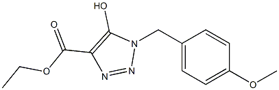5-Hydroxy-1-(4-methoxybenzyl)-1H-1,2,3-triazole-4-carboxylic acid ethyl ester 구조식 이미지