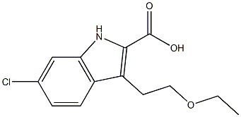 6-Chloro-3-(2-ethoxyethyl)-1H-indole-2-carboxylic acid Structure