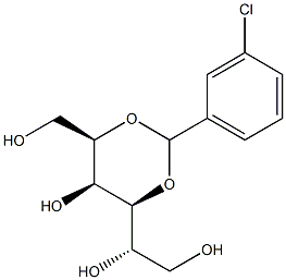 2-O,4-O-(3-Chlorobenzylidene)-L-glucitol 구조식 이미지