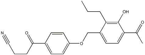 4-[4-(4-Acetyl-3-hydroxy-2-propylbenzyloxy)phenyl]-4-oxobutyronitrile 구조식 이미지