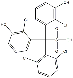 (2,6-Dichlorophenyl)bis(2-chloro-3-hydroxyphenyl)methanesulfonic acid 구조식 이미지